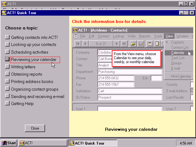 Act! 3.0 - Tutor
